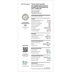 Fisherbrand 24 mm-Schraubdichtung aus PP, weiß, oben geschlossen, 24-400-Gewinde, angebrachtes Septum Beige, Naturfarben, Weiß | Buy Online | Fisher Scientific